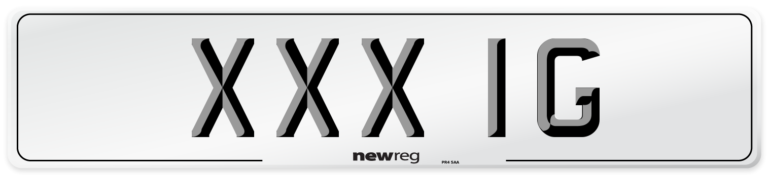 XXX 1G Number Plate from New Reg